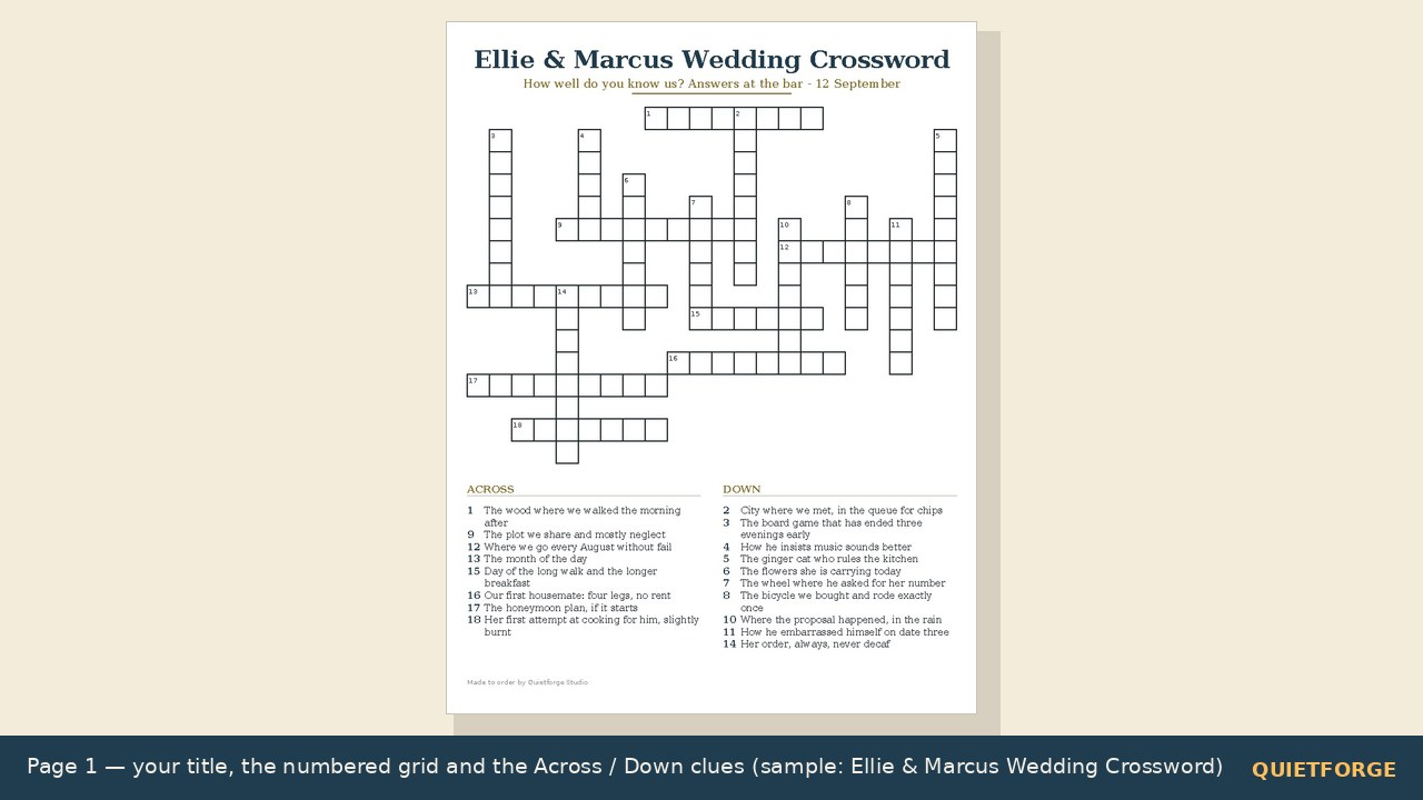 Custom Crossword Gift preview 1