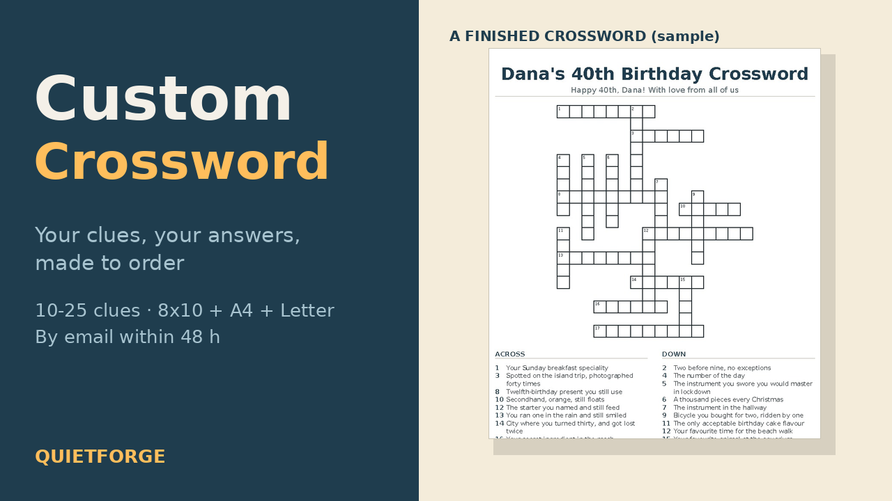 Custom Crossword Gift cover