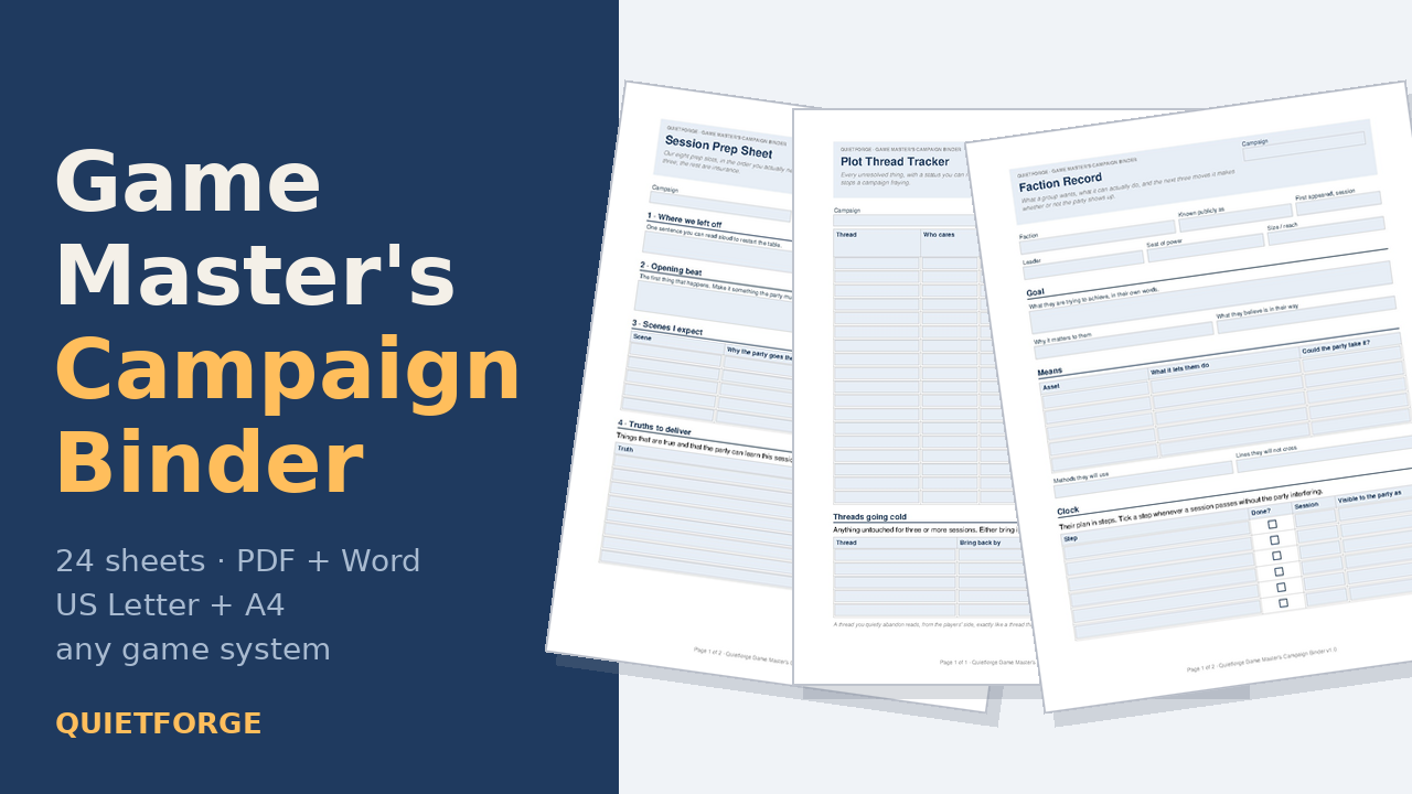 Game Master's Campaign Binder cover