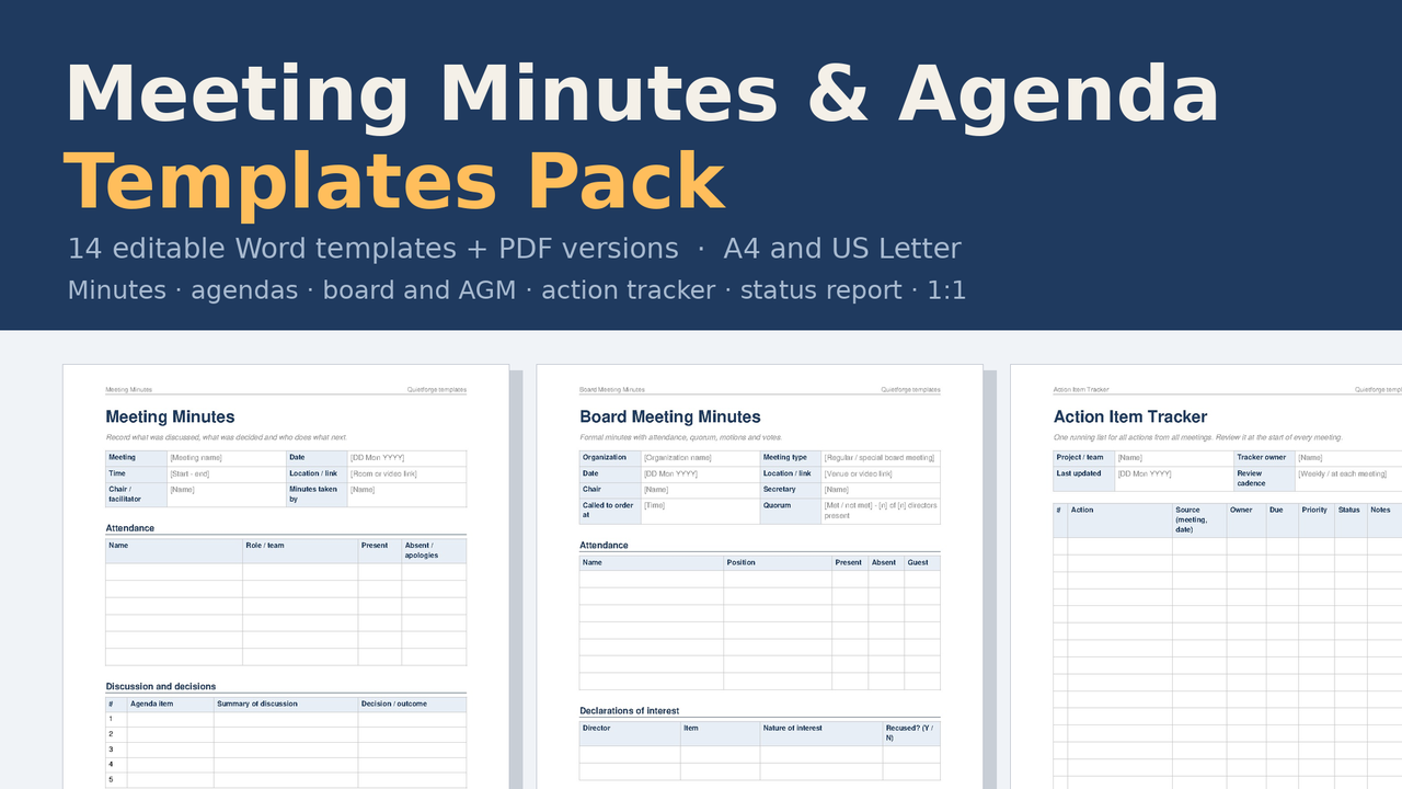 Meeting Templates Pack cover