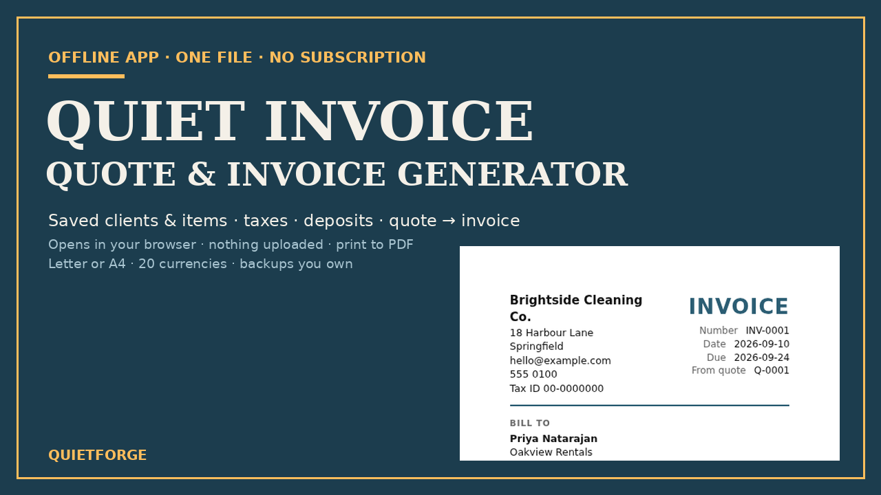Quiet Invoice cover